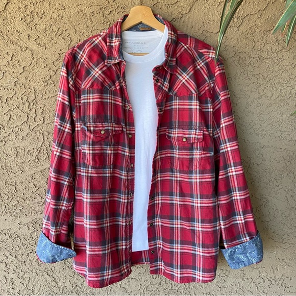 Weathered Classic Red Plaid Flannel by Jach’s Girlfriend - Picture 4 of 11